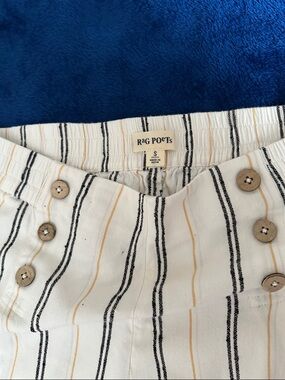 White Striped Casual Pants